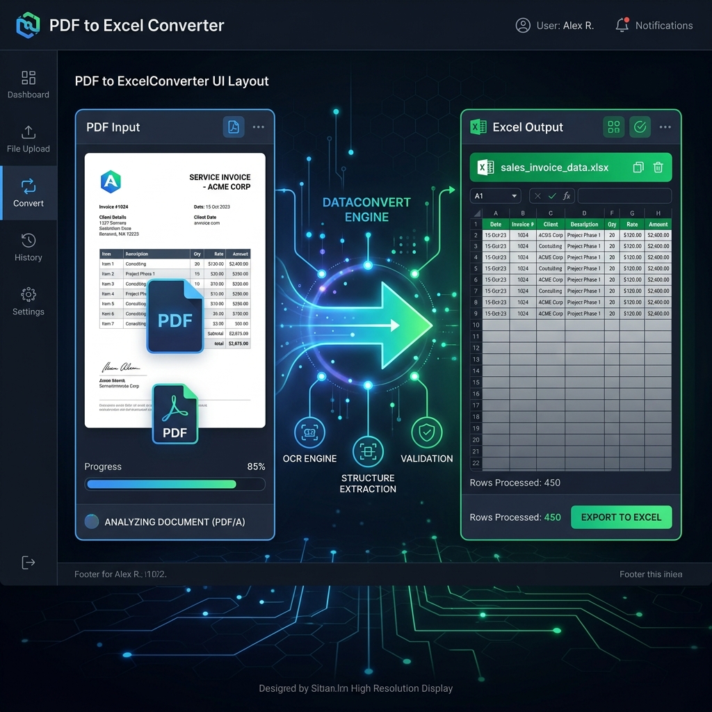 PDF to Excel Data Conversion Project